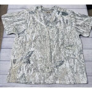 Fleece Factory Art & Motion Camo Fleece Sweatshirt XL Short Sleeve Oversized